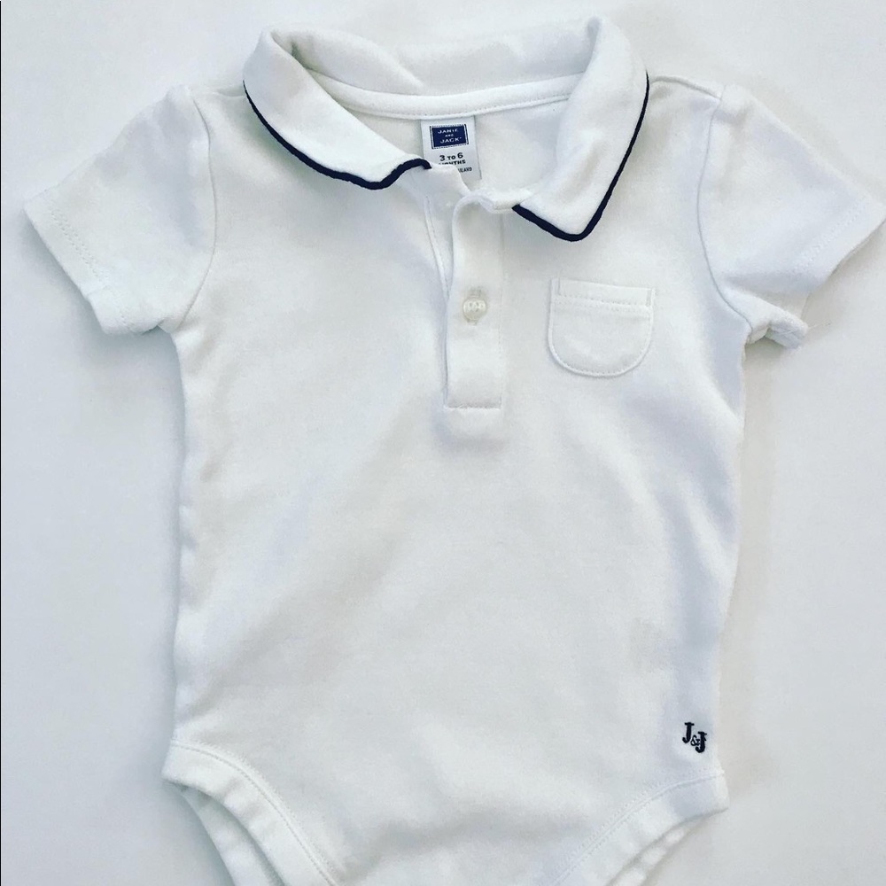 Janie and Jack white collared onesie